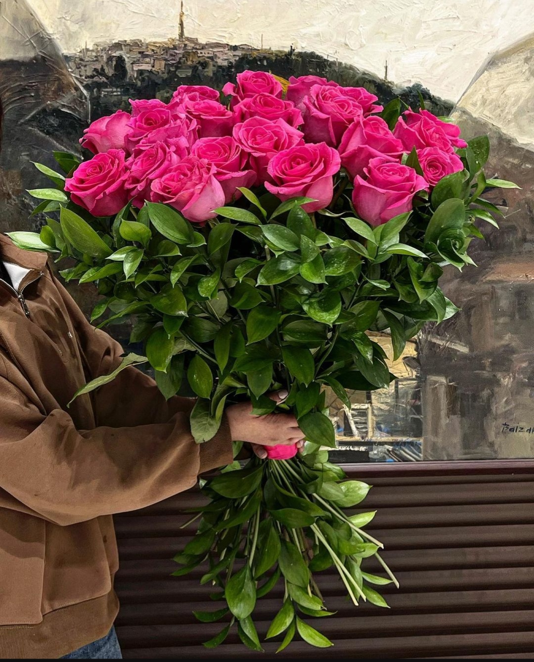 Букет из 23 голландских роз 80см