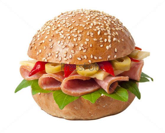 Бургер с ветчиной
